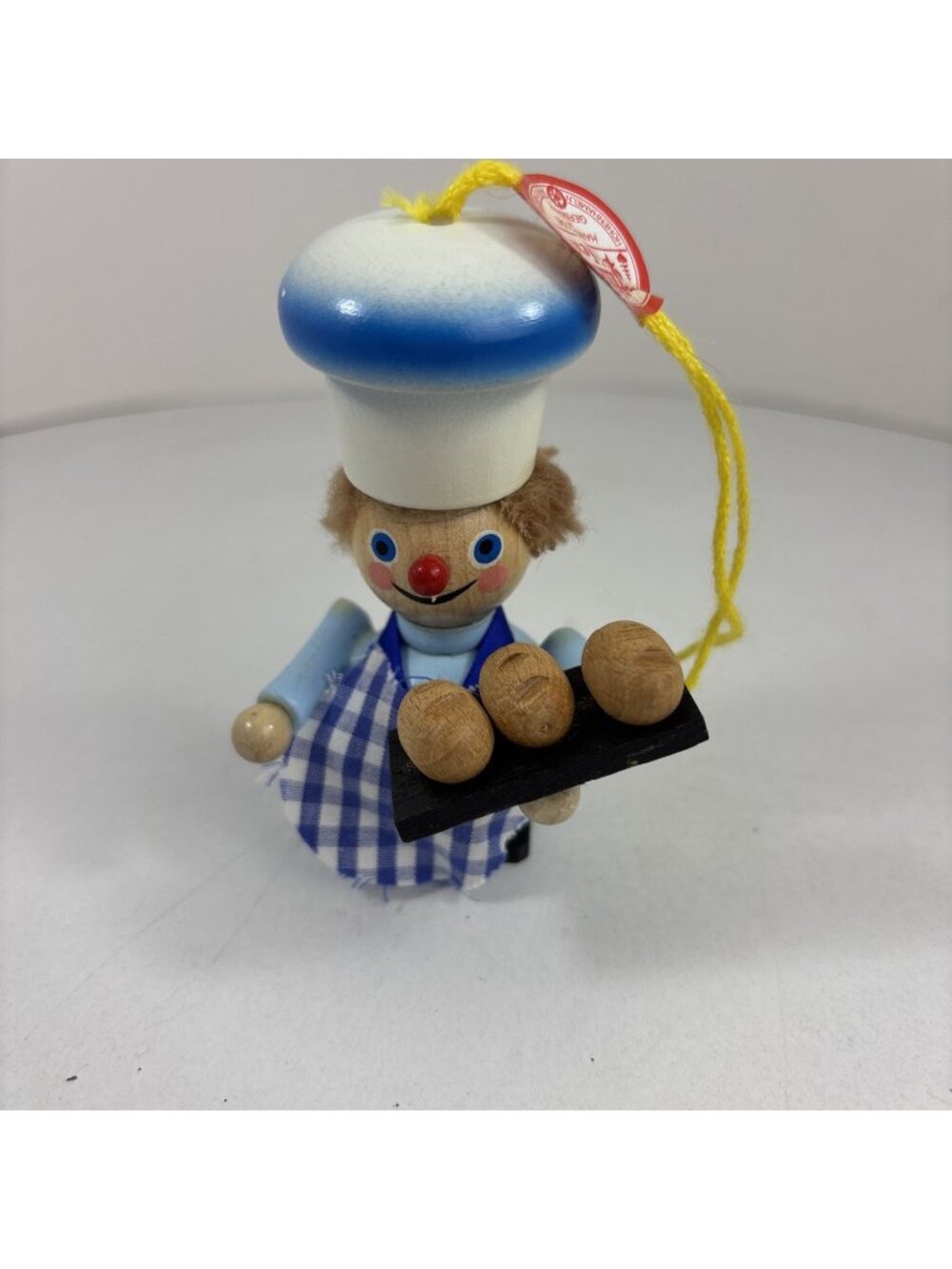Steinbach Christmas Ornament German Handmade Bread Baker Tall Hat Basket w/ Tag